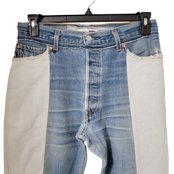 RE/DONE Levi's Size 30 Reconstructed Patchwork Denim Jeans, Button Fly - Picture 2 of 16